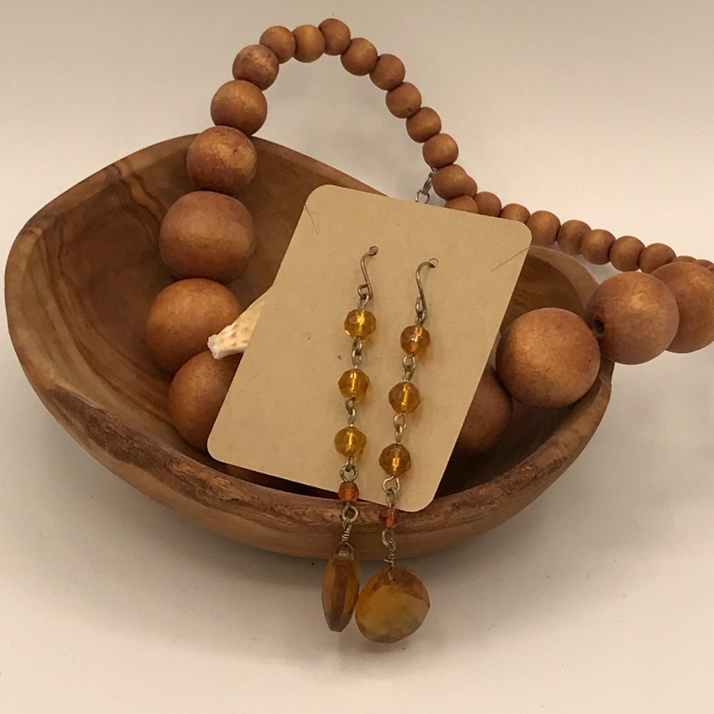 Faux Crystal Golden Earrings